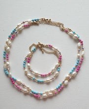 Load image into Gallery viewer, Sky and Sunset - Pearls and Beads - Necklace
