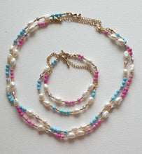Load image into Gallery viewer, Sky and Sunset - Pearls and Beads - Necklace
