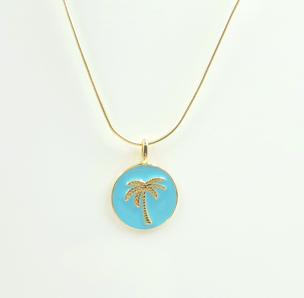 Baby Costa Rica Pendant Sky Blue with Snake Chain