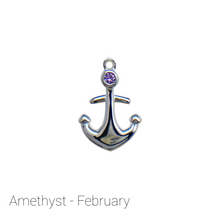 Load image into Gallery viewer, Birthstone Anchor and Ball Chain Choker/Necklace
