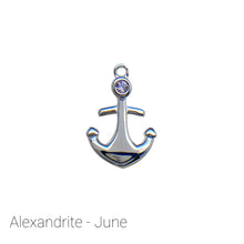Load image into Gallery viewer, Birthstone Anchor and Ball Chain Choker/Necklace
