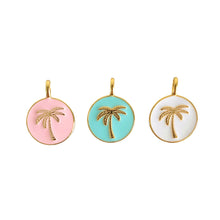 Load image into Gallery viewer, Baby Aqua, Pink and White Costa Rica Pendant and Necklace - 24k Gold Plated

