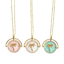Load image into Gallery viewer, Pink, White or Aqua Costa Rica Pendant and Necklace - 24k Gold Plated
