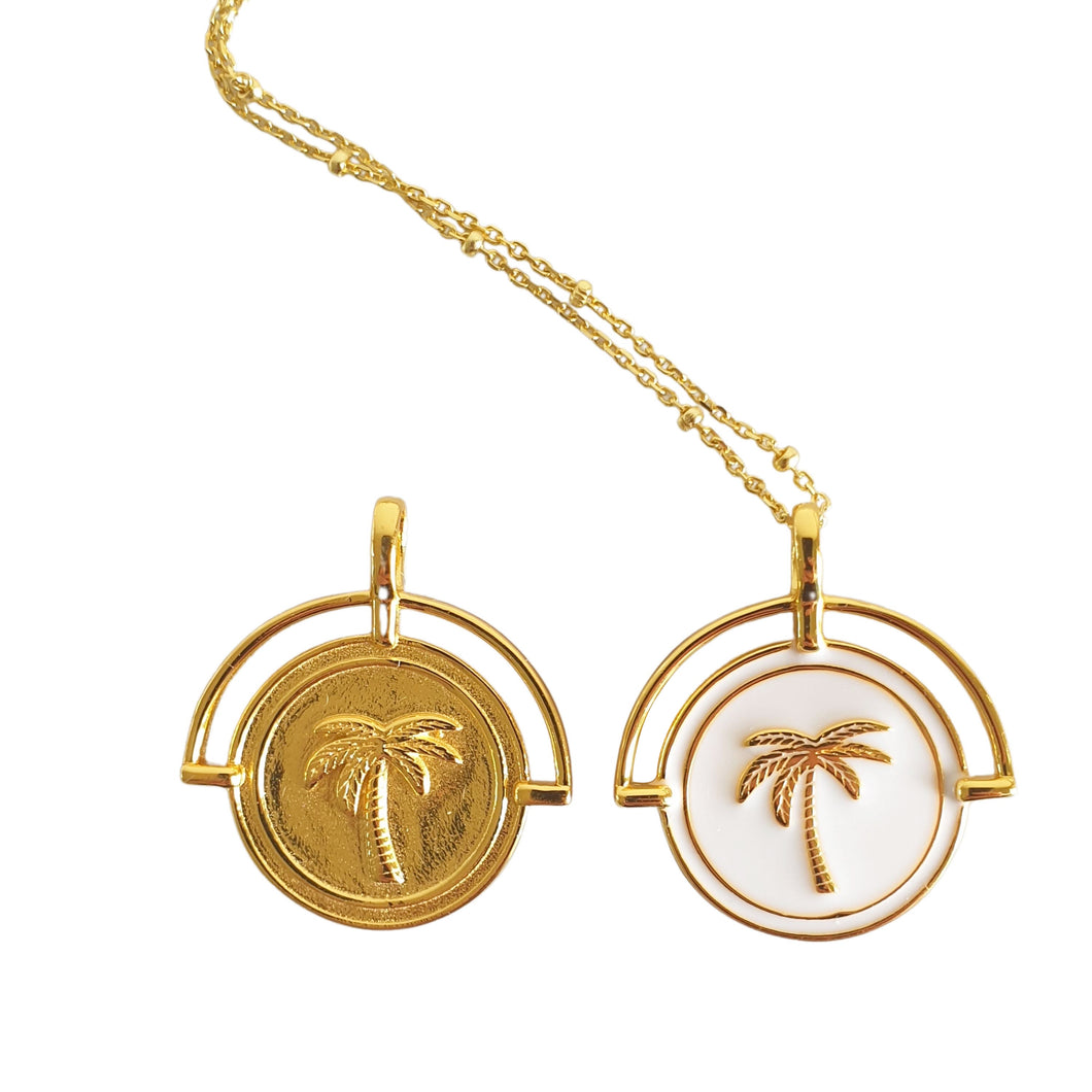 Gold Costa Rica Pendant and Necklace - 24k Gold Plated