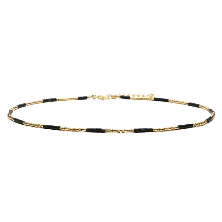 The Black and Gold Beaded Choker