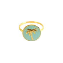 Load image into Gallery viewer, Costa Rica Ring Aqua - 24k Gold Plated
