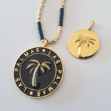 Load image into Gallery viewer, The Las Palmas Black Pendant and Necklace - 24k Gold Plated
