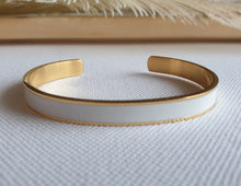 Load image into Gallery viewer, Cuff Bangle in Aqua, Pink or White - 24k Gold Plated
