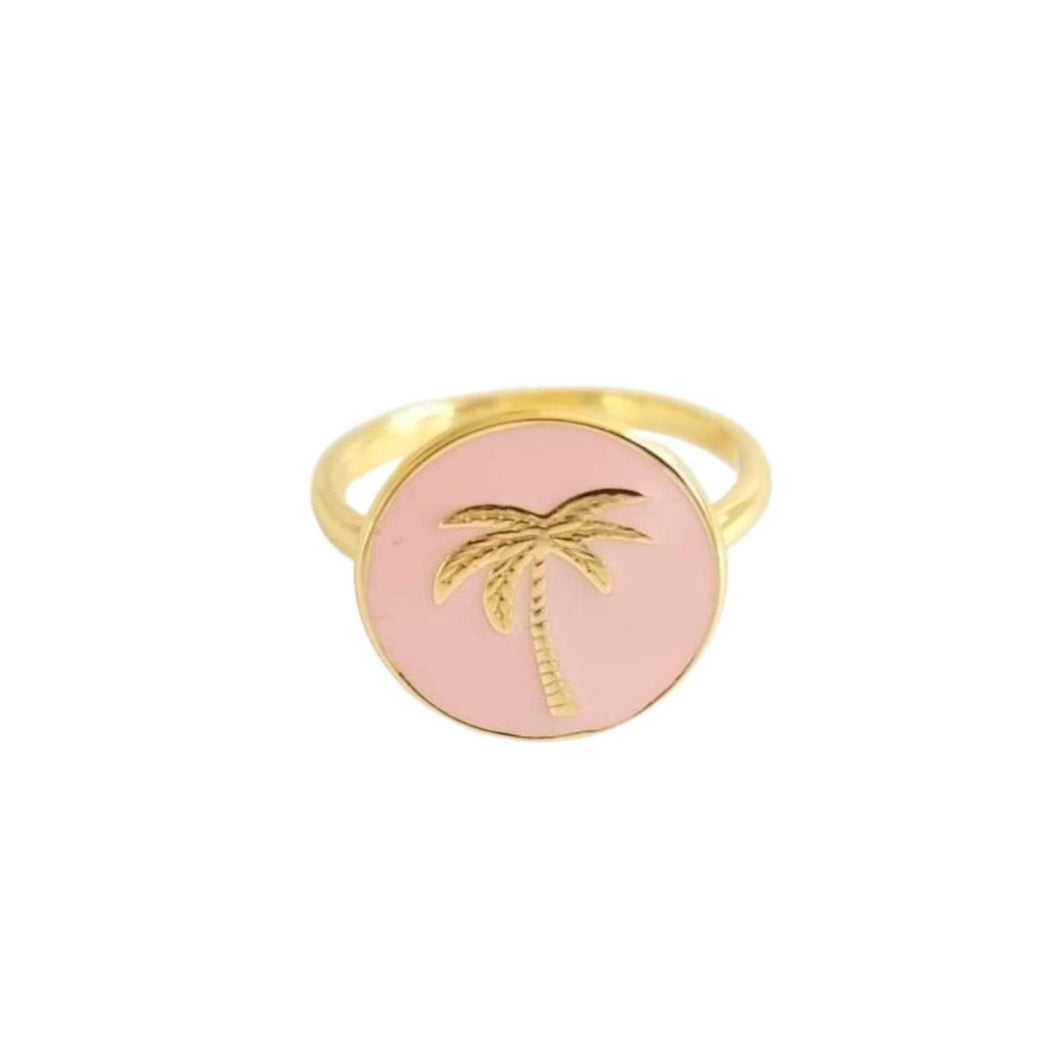 Costa Rica Ring Pink - 24k Gold Plated