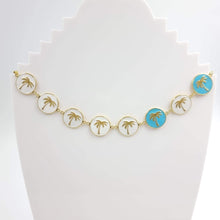 Load image into Gallery viewer, St Lucia - Sky Blue and White Palm Tree Bracelet
